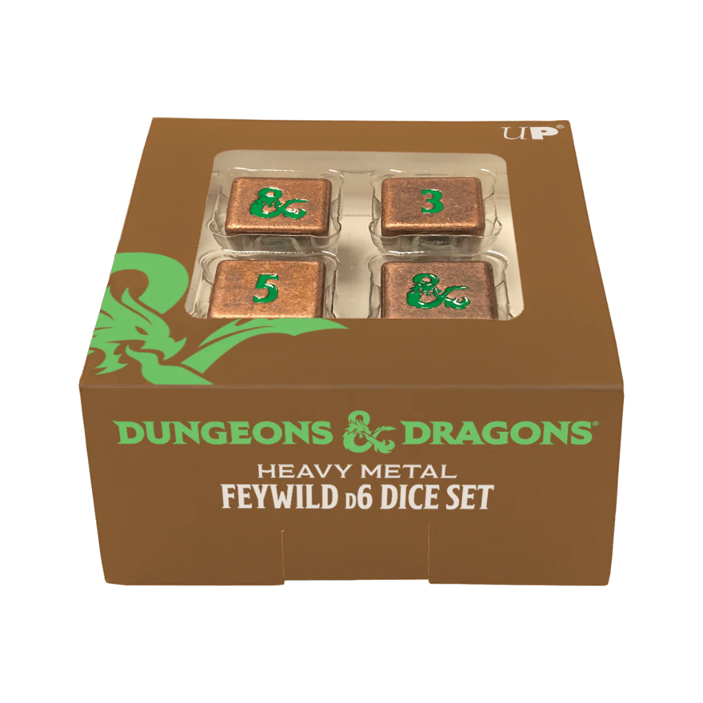 D&D Heavy Metal 4 Set Of D6 Dice Copper & Green