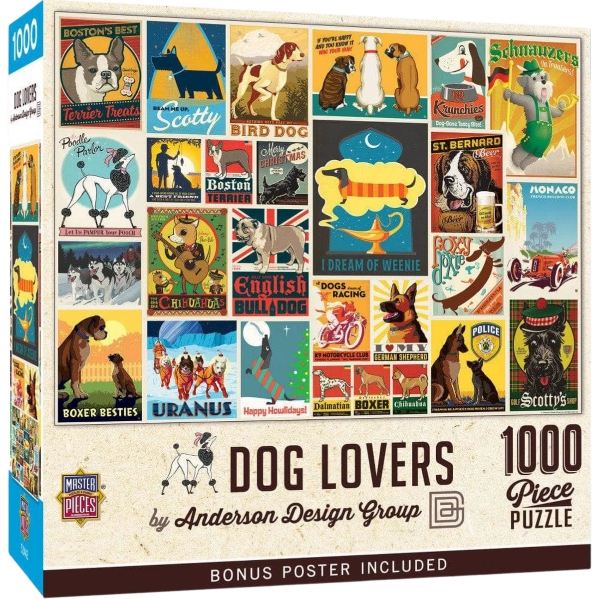 MasterPieces Puzzles Vintage Posters - Dog Lovers (1000pcs)