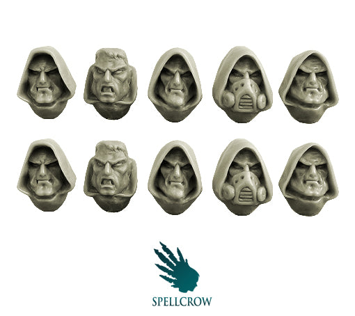 Space Knights Hooded Heads Bits